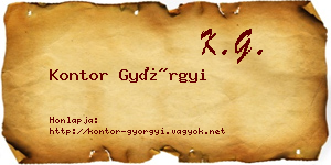 Kontor Györgyi névjegykártya
