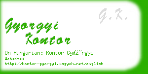 gyorgyi kontor business card